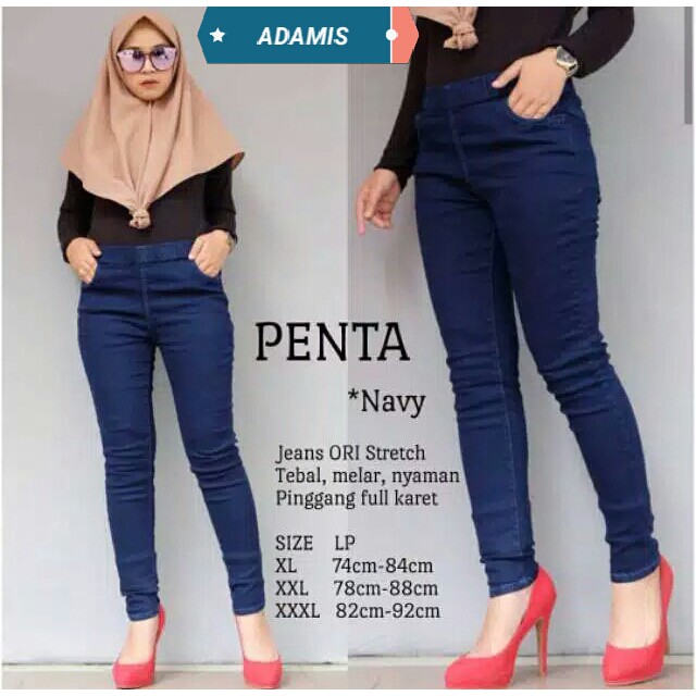 CELANA WANITA JEANS WANITA Bahan Softjeans Legging Jegging Melar Pinggang Karet Murah