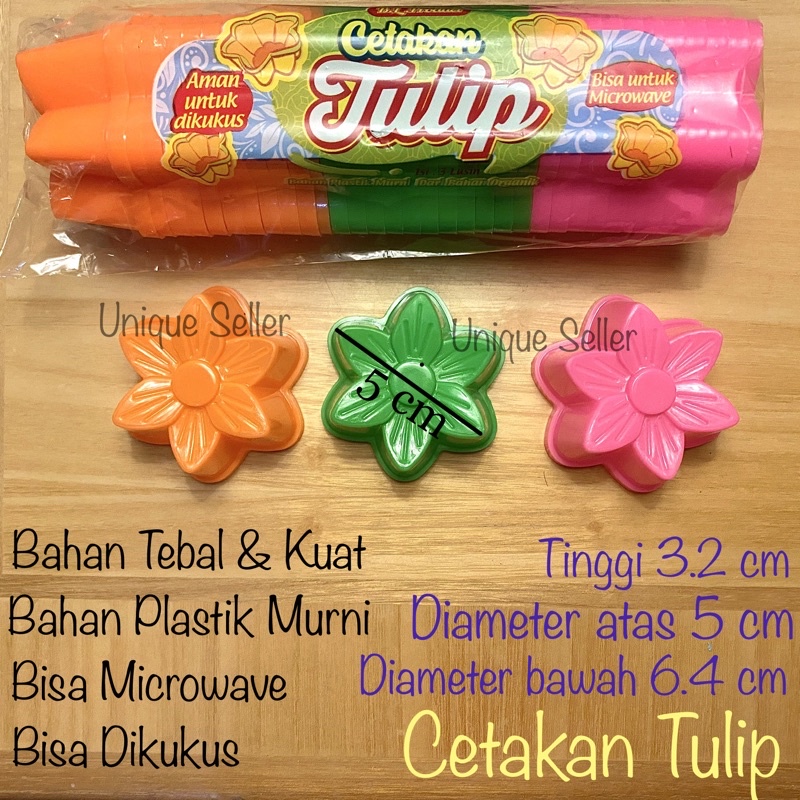 Cetakan Kue Tulip Plastik isi 12 / Cetakan Puding / Cetakan Bunga Tulip / Cetakan Putu Ayu / Cetakan Pudding Agar2 Jelly / Bolu Tulip BL Product isi 12