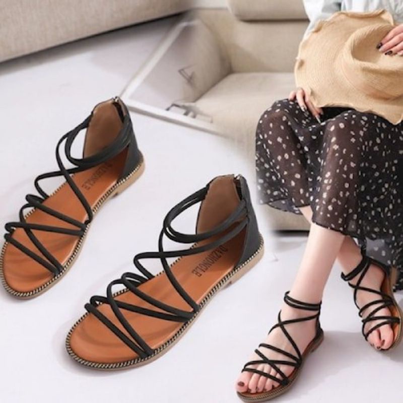 [DV03][bisa COD] Sendal Teplek Flat Wanita Eksotis Autentik Tali Kekinian Sol tdk Licin || Sandal Sa