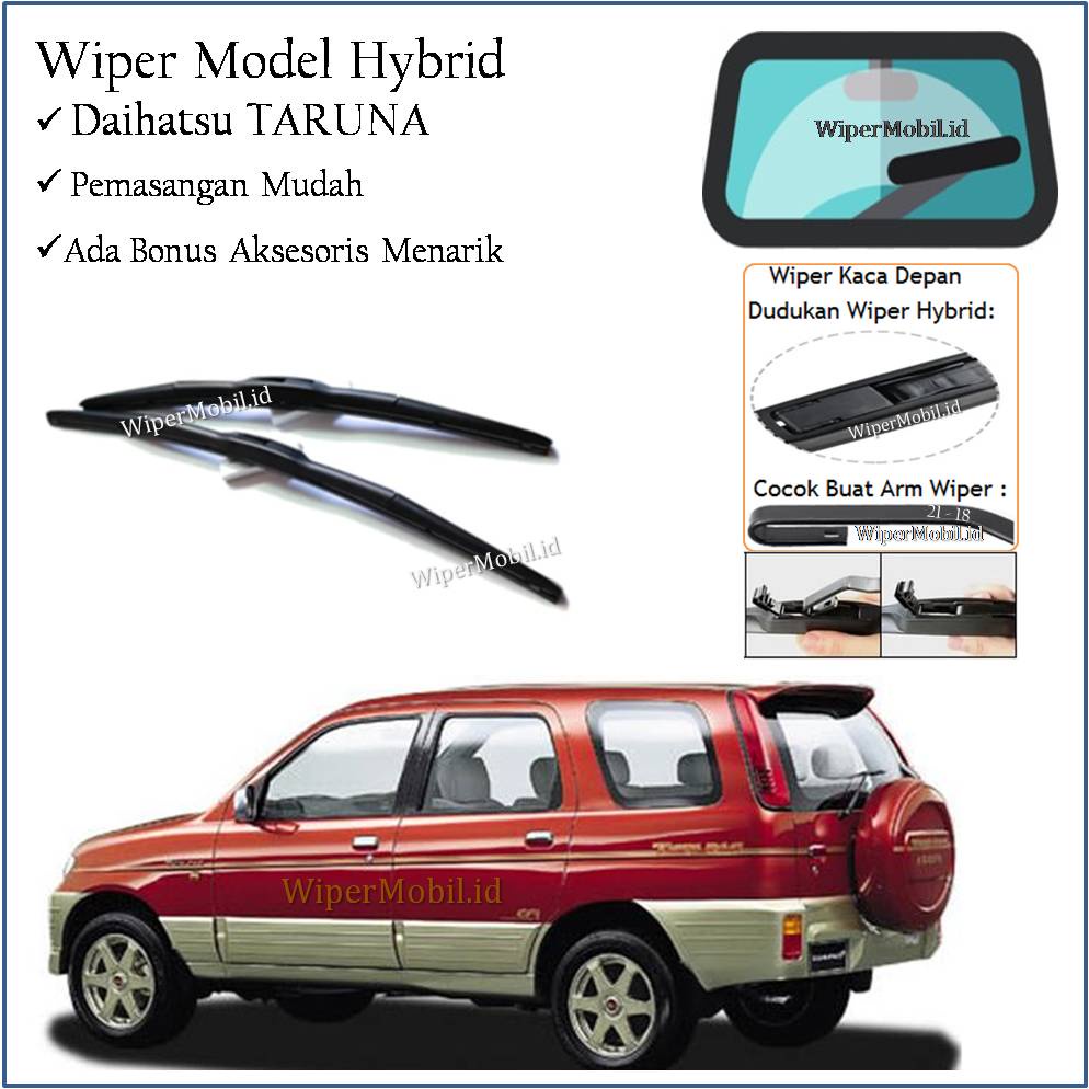 Wiper HYBRID Kaca Mobil Daihatsu Taruna 1999 2000 2001 2002 2003 2004 2005 2006