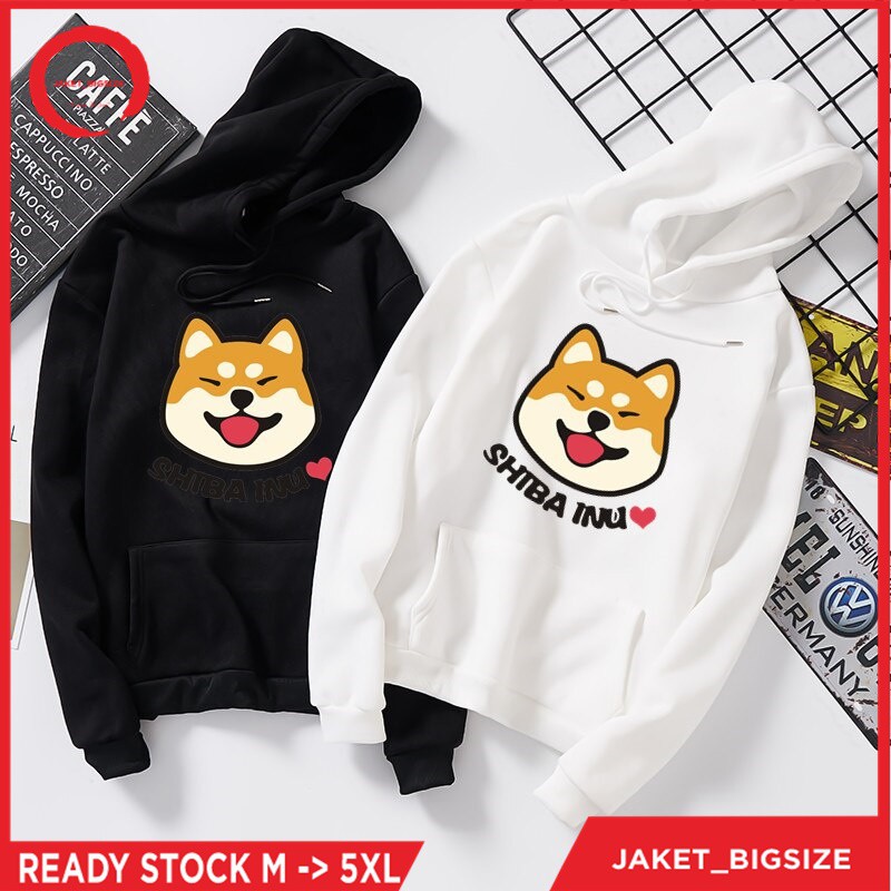 Jaket Hoodie shiba inu Kawaii Harajuku jumbo bigsize pria wanita ukuran m l xl xxl xxxl xxxxl xxxxxl