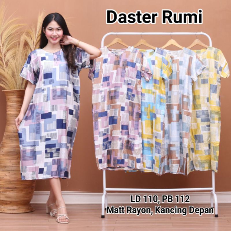 DASTER STANDAR PANJANG SELUTUT BUSUI DADA KANCING  LD 110 PB 115 BAHAN RAYON BERKUALITAS COCOK UNTUK HARIAN DIRUMAH