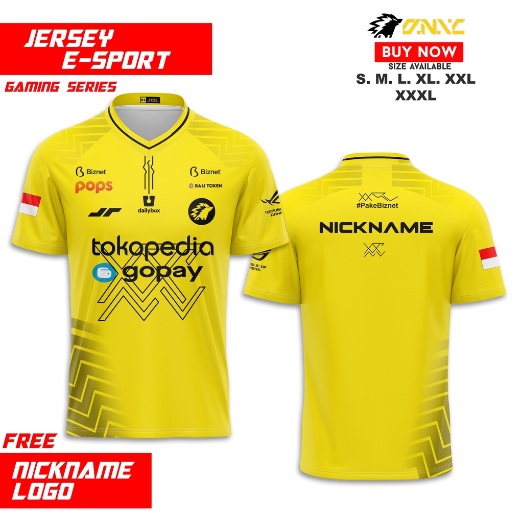 KAOS JERSEY GAMING ONIC 2022 FREE NICKNAME