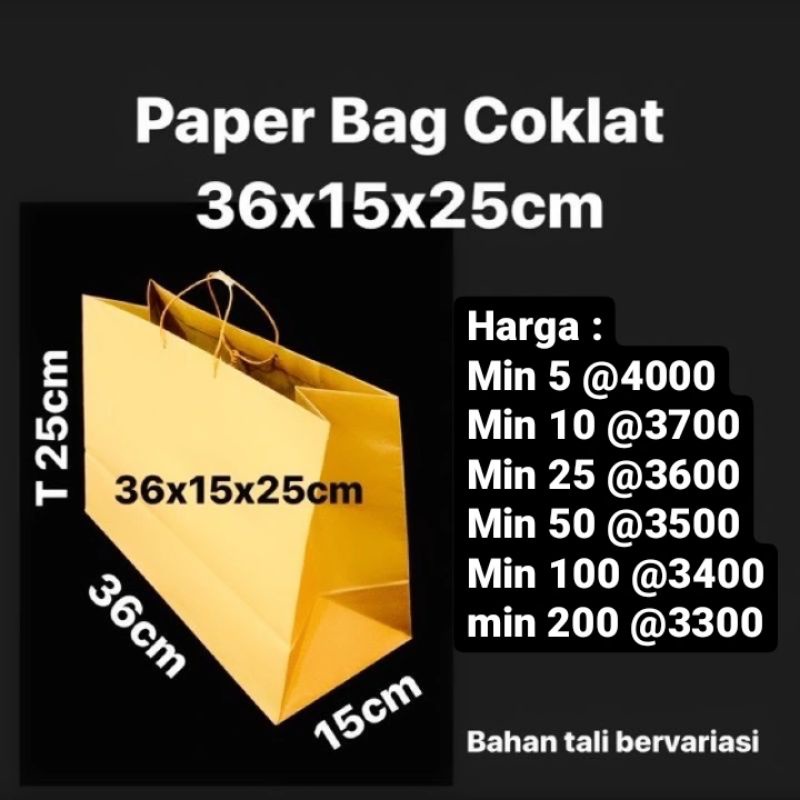 

Paper Bag Coklat 36x15x25cm