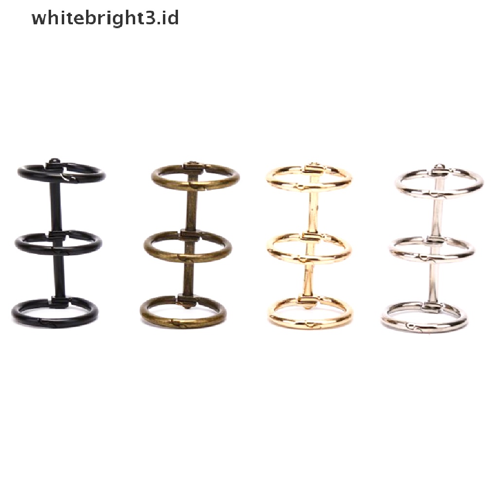 (whitebright3.id) 2pcs Ring Binder 3 Ring Bahan Metal Untuk Membuat Album / Scrapbook DIY