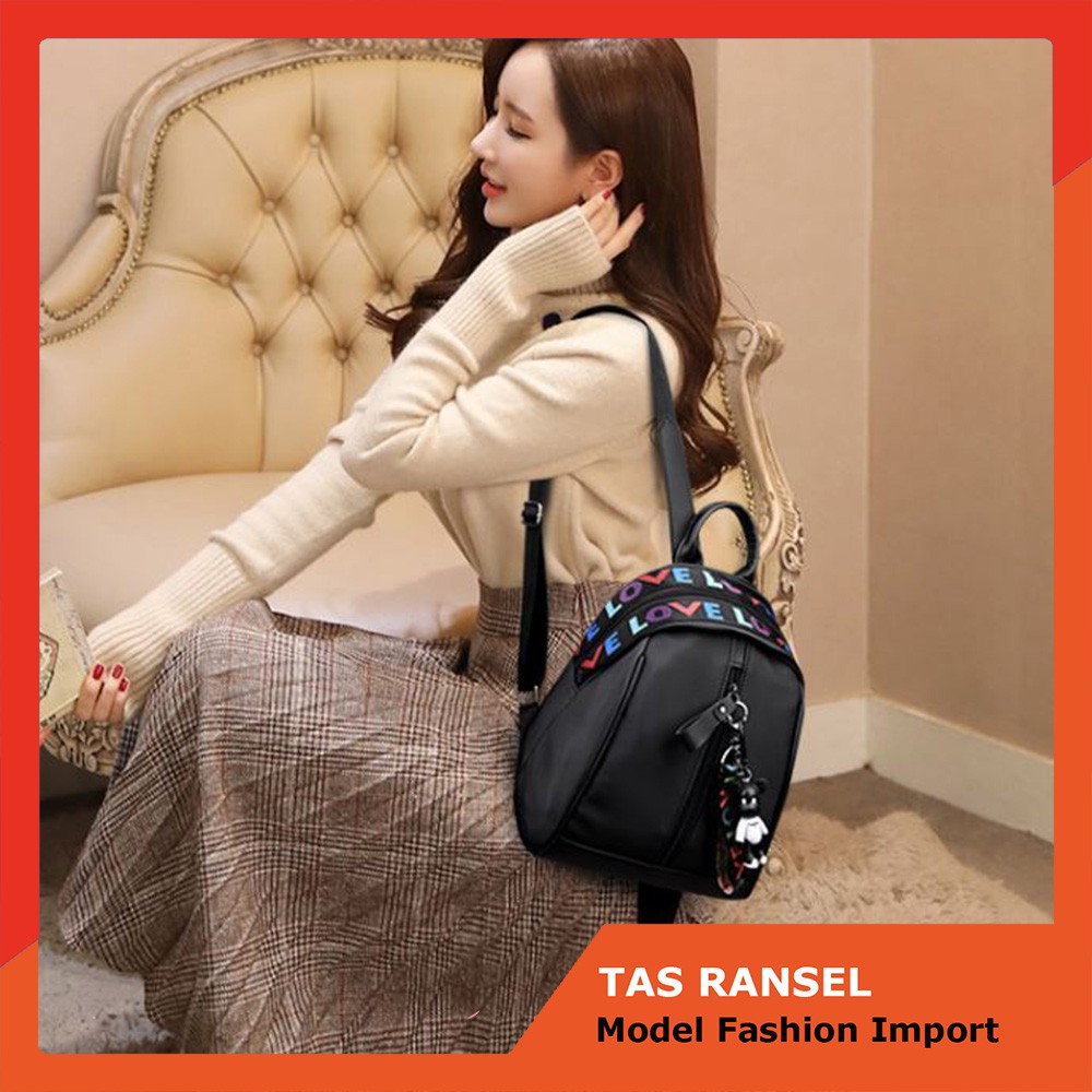 Tas Ransel Import Quality Wanita Sekolah Kerja Kuliah Korea - Model Backpack