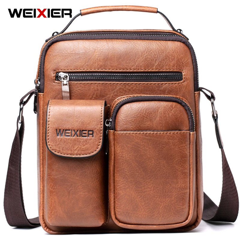 WEIXIER 8633 Tas Selempang Pria Kulit Sling Bag Anti Air WK-SBY