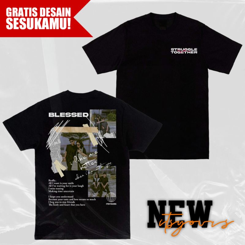 Custom Kaos Desain Aesthetic / Kaos Bucin / Kaos Custom Streetwear / Custom Foto Sendiri