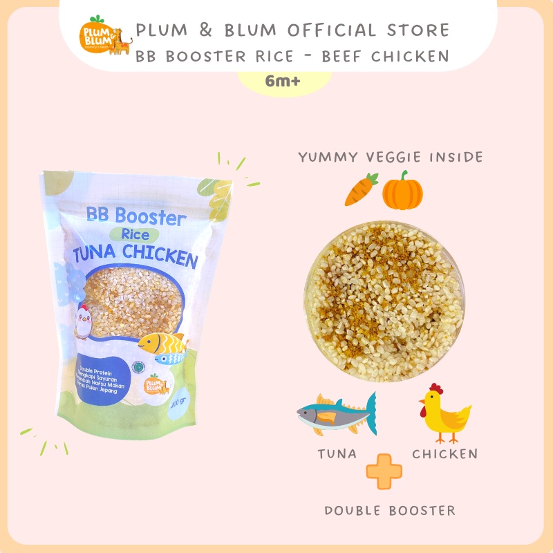 Plum &amp; Blum Beras MPASI BB Booster 200 g / Plum and Blum Beef Chicken Tuna Cheese / Beras Pulen Jepang / 6 bulan+