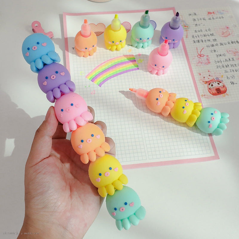 

Highlighter 3D Octopus Tumpuk 1 Set Stabilo Spidol Pastel Marker Textlighter Textliner Gurita ubur ubur