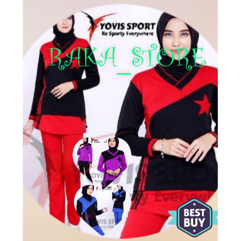 setelan senam rok bintang Yovis sport size jumbo, 3L, 4L, 5L
