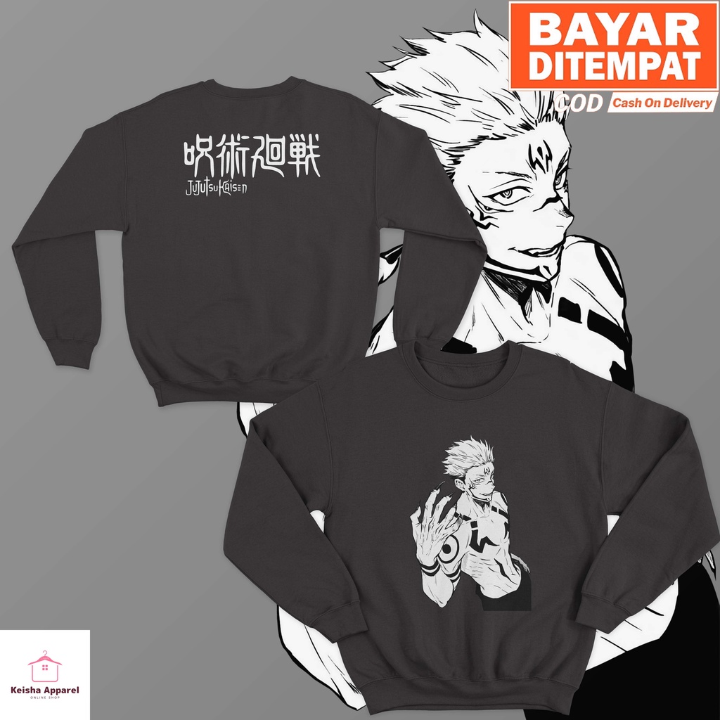 JAKET SWEATER ANIME JUJUTSU KAISEN SUKUNA SWEATER SUKUNA COWOK CEWEK