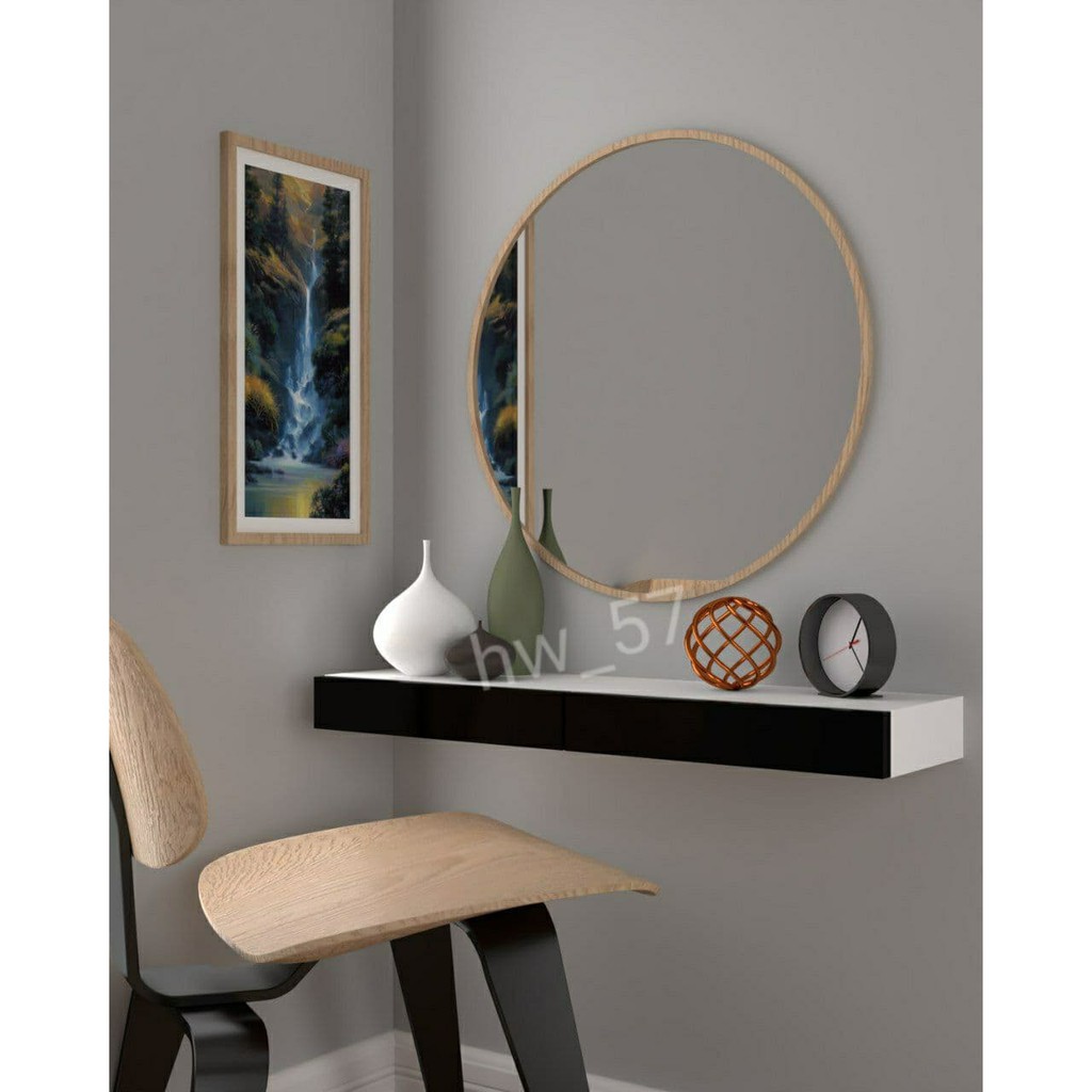 Rak Dinding Ambalan Laci Melayang Furniture Minimalis Lemari Penyimpanan Make Up Serbaguna [80x20cm]