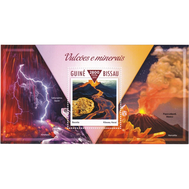 

Prangko Guinea Bissau 2015 - Volcanoes and Minerals