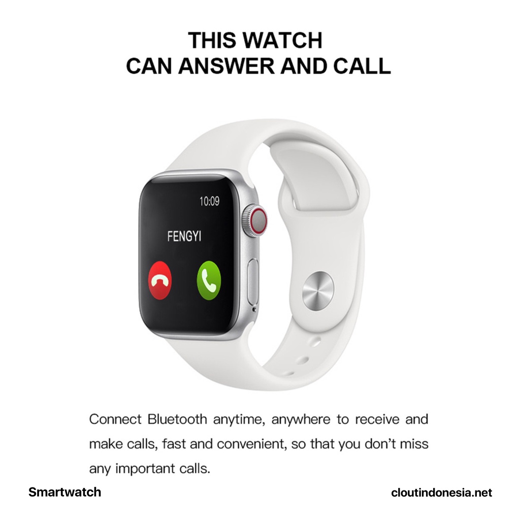 The Watch Series 5 Bluetooth Smartwatch Full Touch Screen Phone Call IP68 Waterproof - Custom Watch Face, Body Temperature, Sports Mode by Pods Indonesia-5