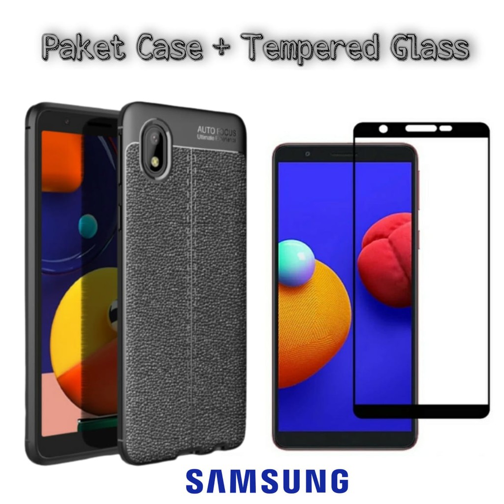 Case Samsung A01 Core Free Tempered Glass Layar Screen Protector
