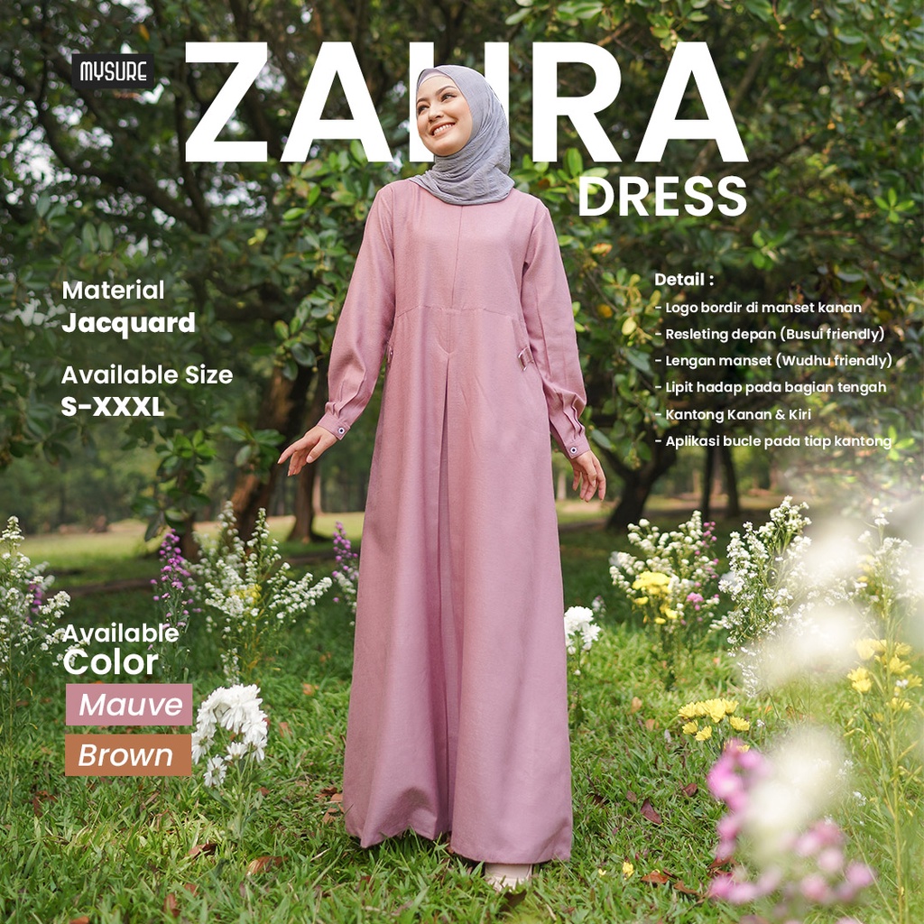 COD Gamis Polos Premium Zahra Dress by Mysure Terbaru