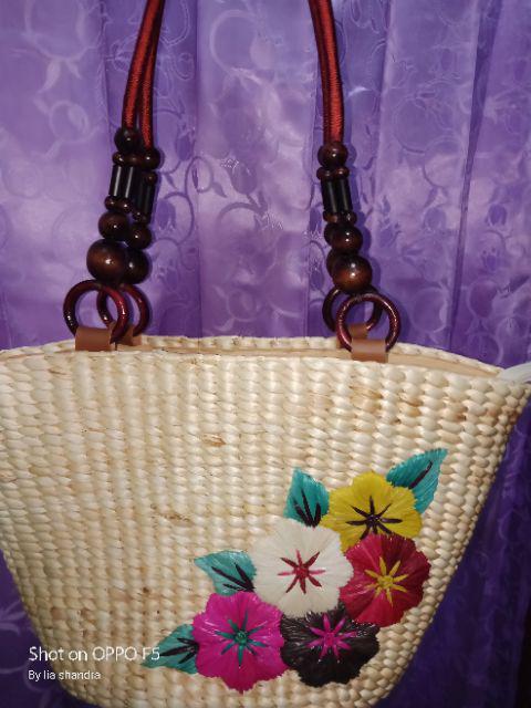 Murah! Cantik! Tas Enceng Gondok Anyam Sulam