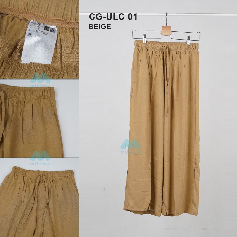 Kulot Wanita - Drape Kulot Wide Pants Relaco [CG-ULC 01]-CG-ULC 01 BEIGE
