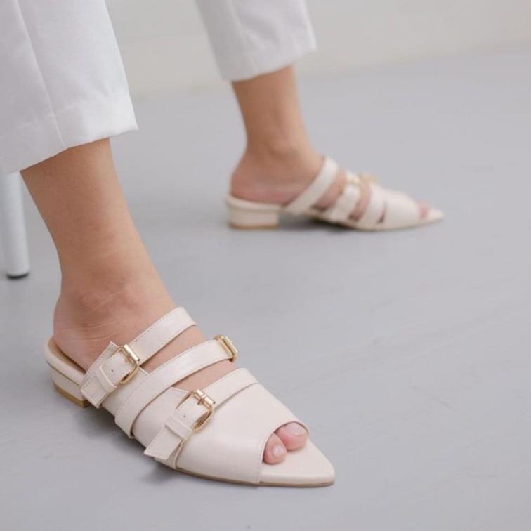 [MJL. 974574] Sendal Flat Shoes Wanita 3 Cm Eclaire