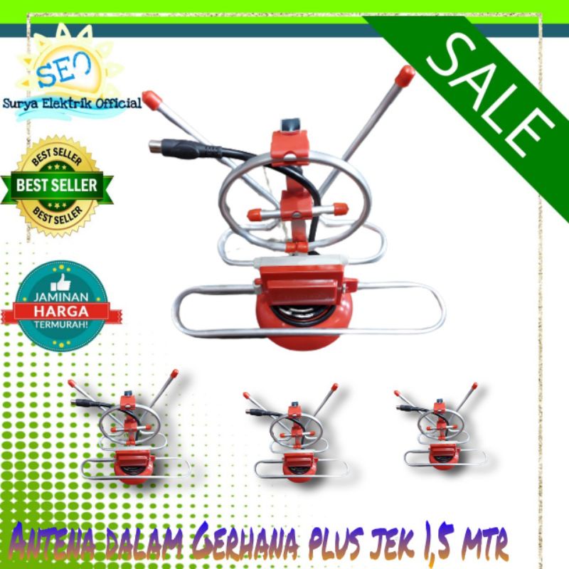 Antena gerhana dalam plus kabel antena plus jek antena alumunium