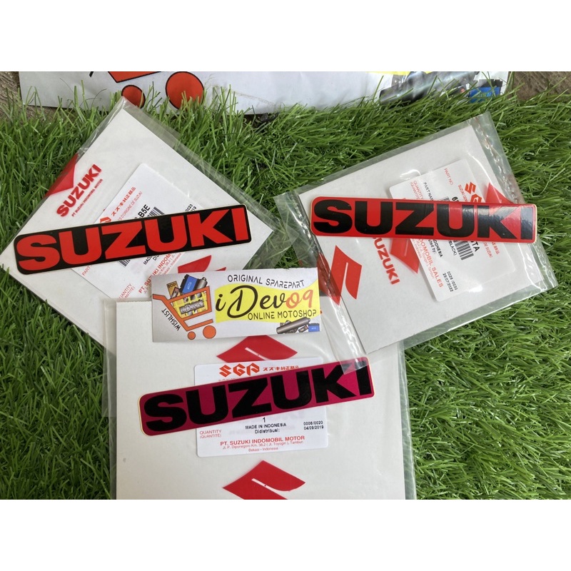 Stiker Tulisan Logo Suzuki Merah Hitam Pink Original SGP