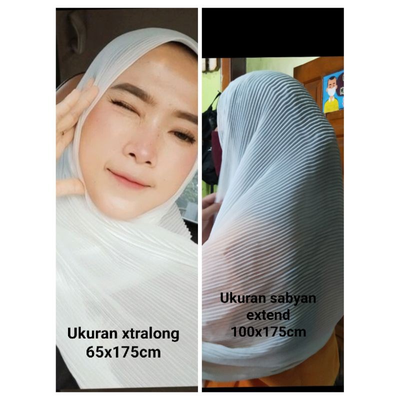 Pashmina Plisket Ceruty Babydol//Pasmina Shawl-putih bw