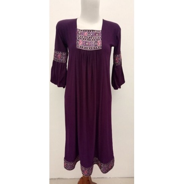 Tunik kombinasi songket etnik warna ungu