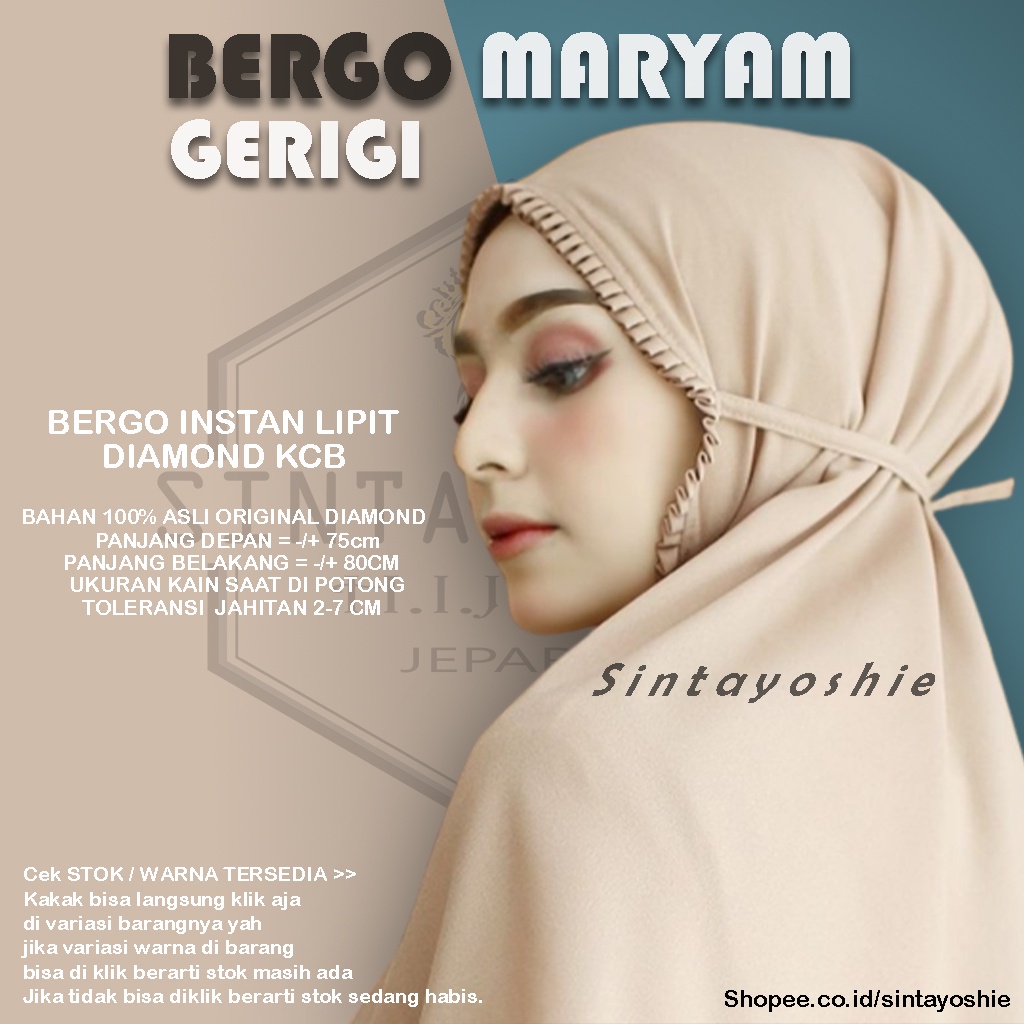 JILBAB BERGO MARYAM LIPIT PREMIUM GROSIR SARAH LIPAT