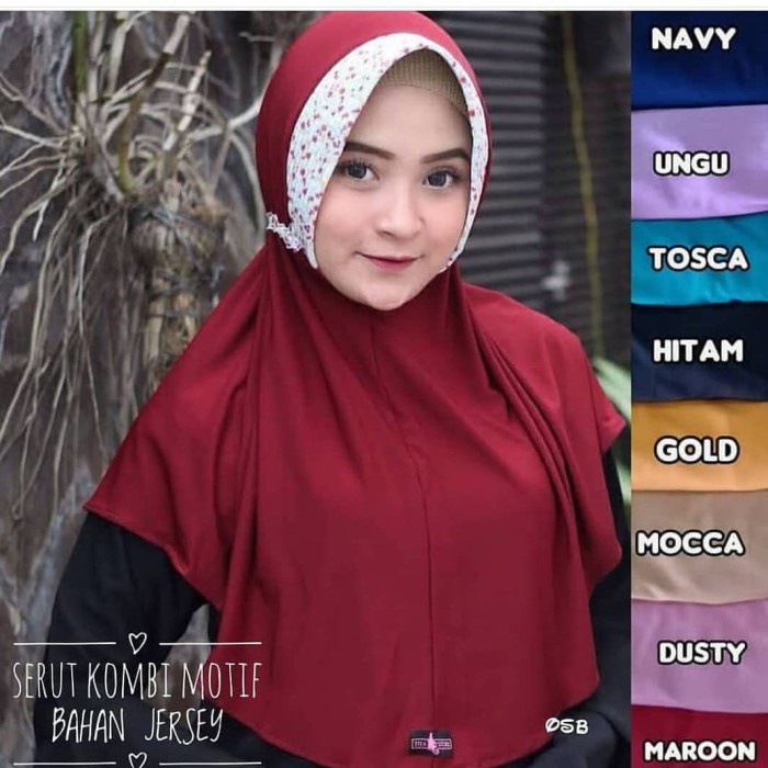 Termurah - Jilbab Serut Simplicity Motif Hijab Serut Jokowi Hijab Instan Jersey Serut Motif
