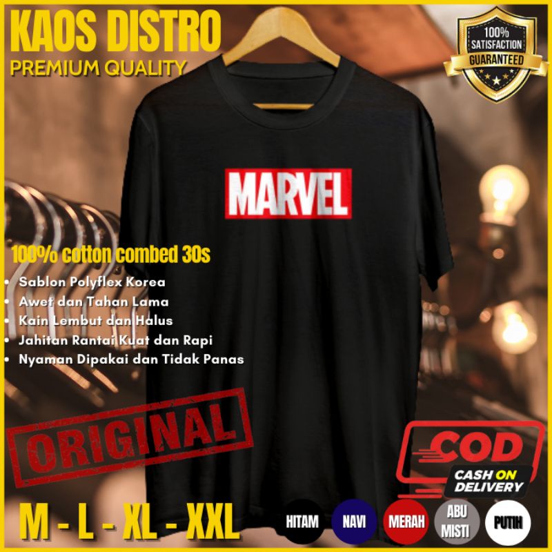 Kaos Superhero Marvel Baju Distro Pria Branded Original Tshirt Cowok Keren Kekinian Marvel