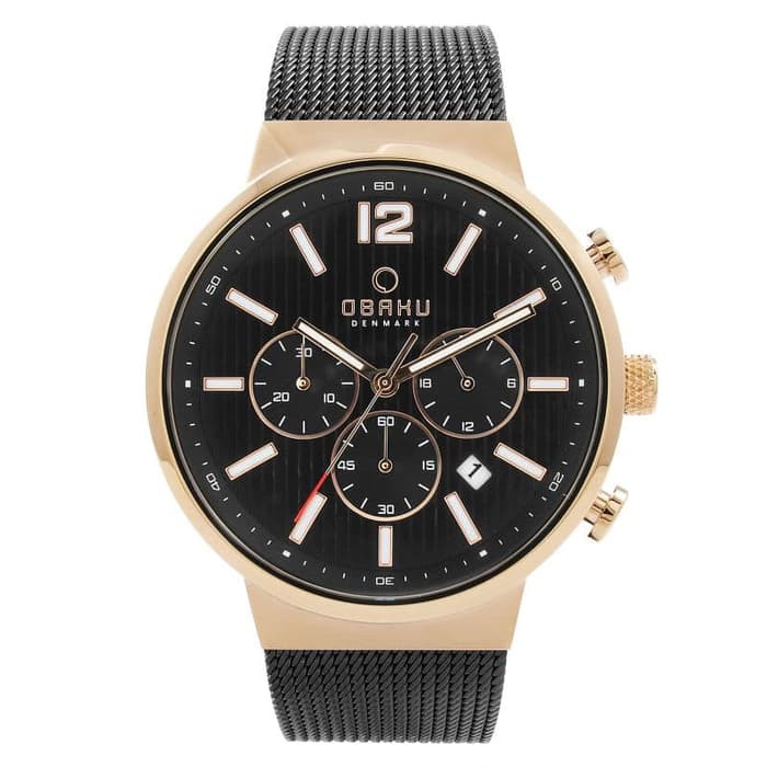 Obaku V180gcvbmb Jam Tangan Pria Hitam Shopee Indonesia