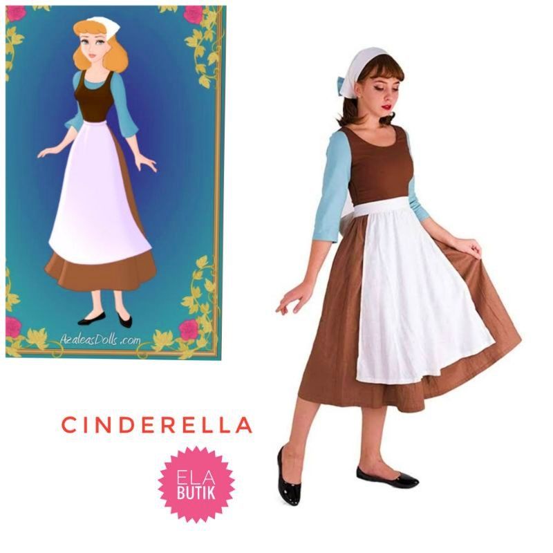 Kostum cinderella dewasa-kostum princess-victorian-cosplay-halloween