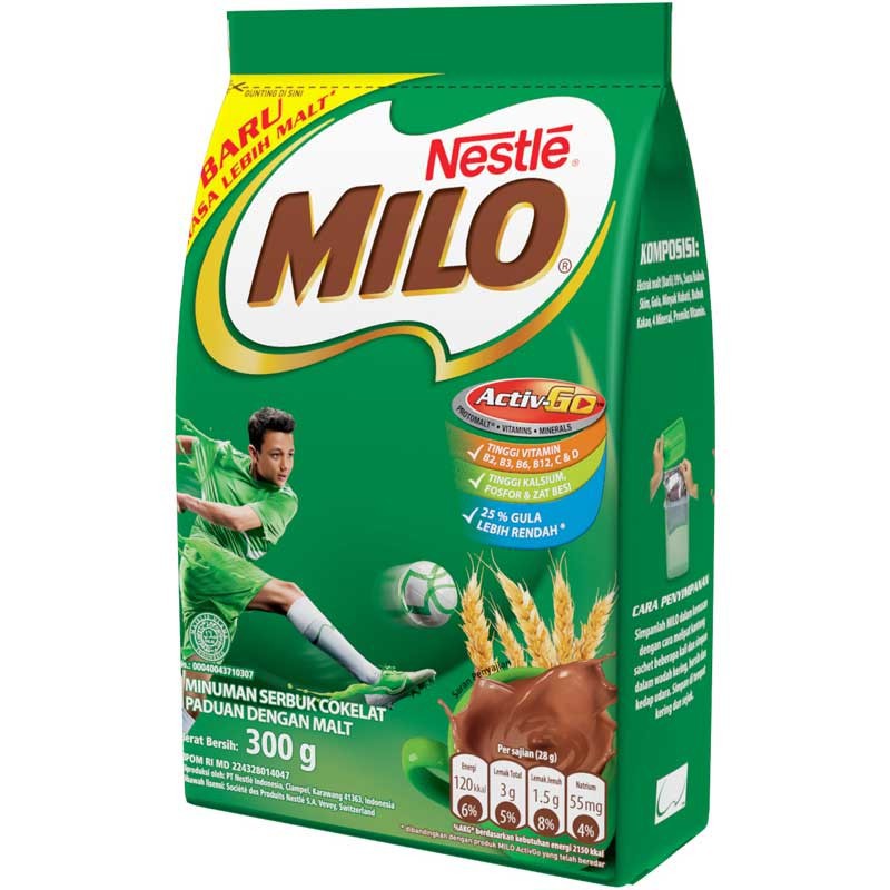 

NESTLE MILO ACTIV GO COKLAT MINUMAN BUBUK POUCH 300GR