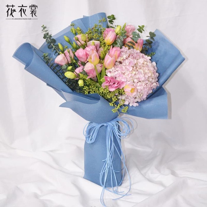

✨ BISA COD ✨ KERTAS BUNGA 1 PACK FLS POLOS FLOWER WRAP PEMBUNGKUS BUNGA WATERPROOF - 112 TRANSPARAN