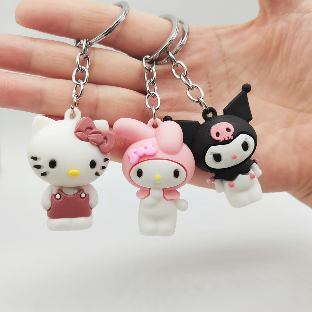 Gantungan Kunci Boneka Kartun Sanrio Anime Kitty Kuromi Melody Untuk Hadiah Anak Perempuan