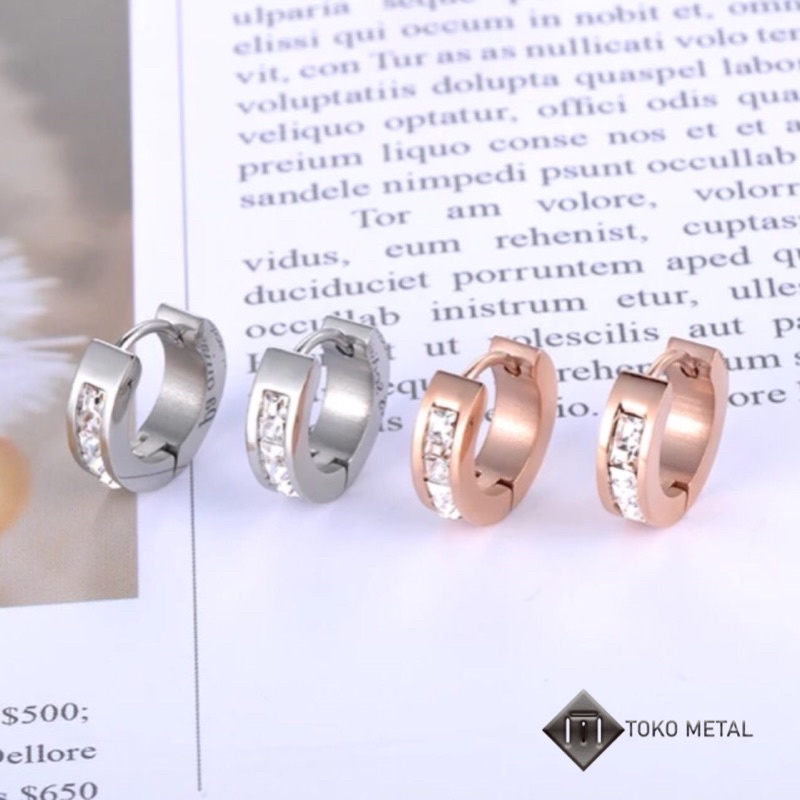 Anting Titanium Klip/Tindik Mata Untuk Wanita Anti Karat [ Toko Metal ]