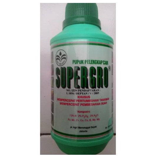 Supergro D 250ml, SPGRO, pupuk pembesaran buah dan tanaman