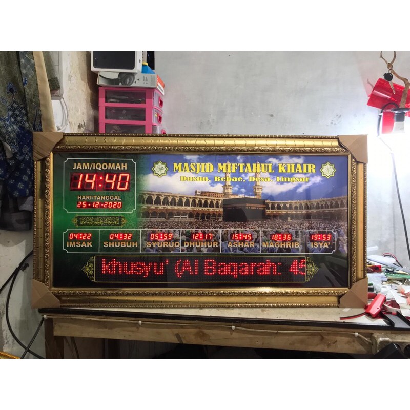 Jam Digital Masjid Jadwal Waktu Sholat Tulisan Jalan Running Text Mushola Bergaransi