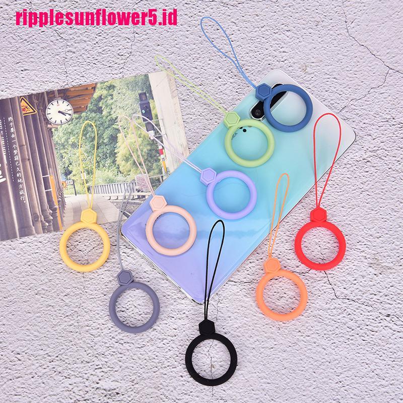 # Kaos T-Shirt Wanita Lengan Pendek Motif Print #Ring Jari Lanyard Bahan Silikon Untuk Ponsel Universal