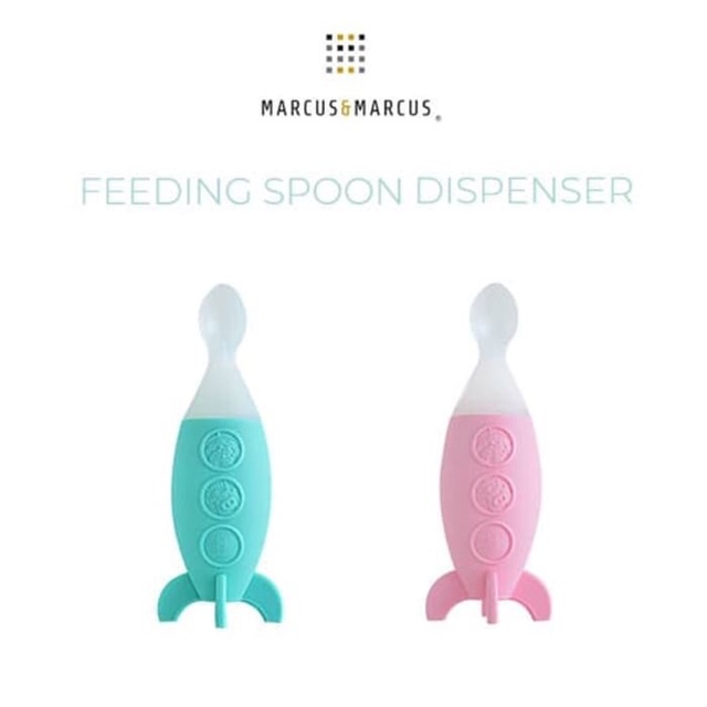 MARCUS &amp; MARCUS Baby Feeding Spoon Dispenser Rocket