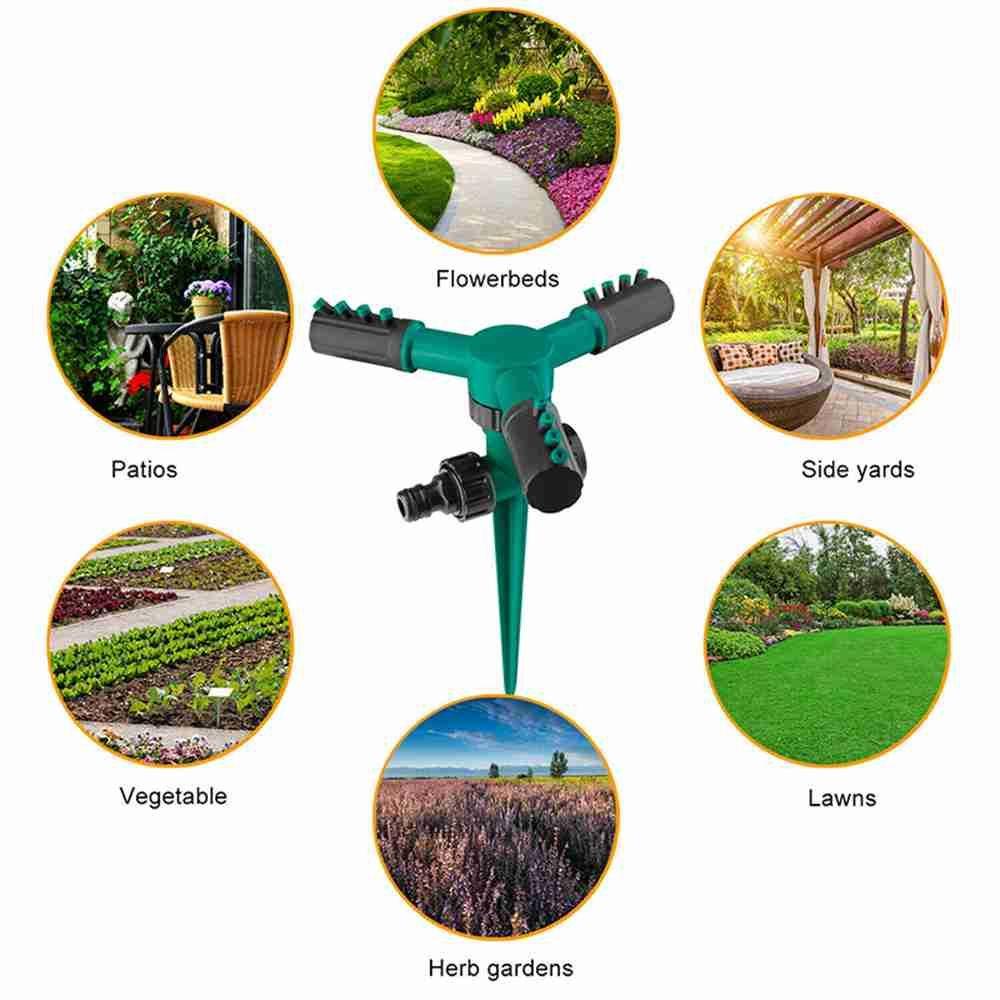 Solighter Sprinkler Taman Perlengkapan Berkebun 360putar Selang Cakupan Area Besar Rumput