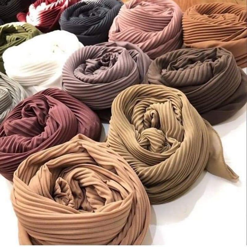 Kerudung Pashmina Plisket