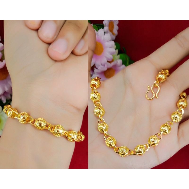 gelang tangan dewasa perhiasan wanita terbaru emas muda