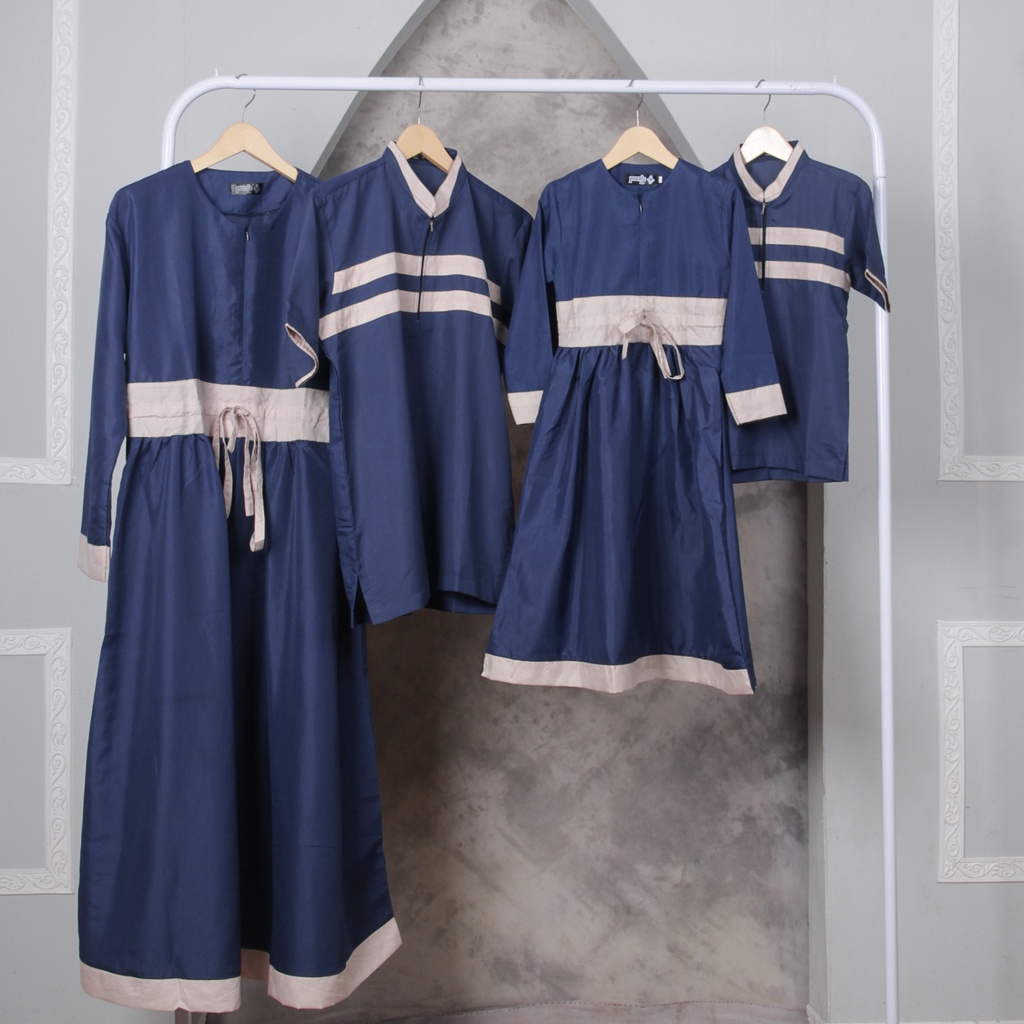 Couple keluarga wrna navy koko couple gamis couple  / koko couple