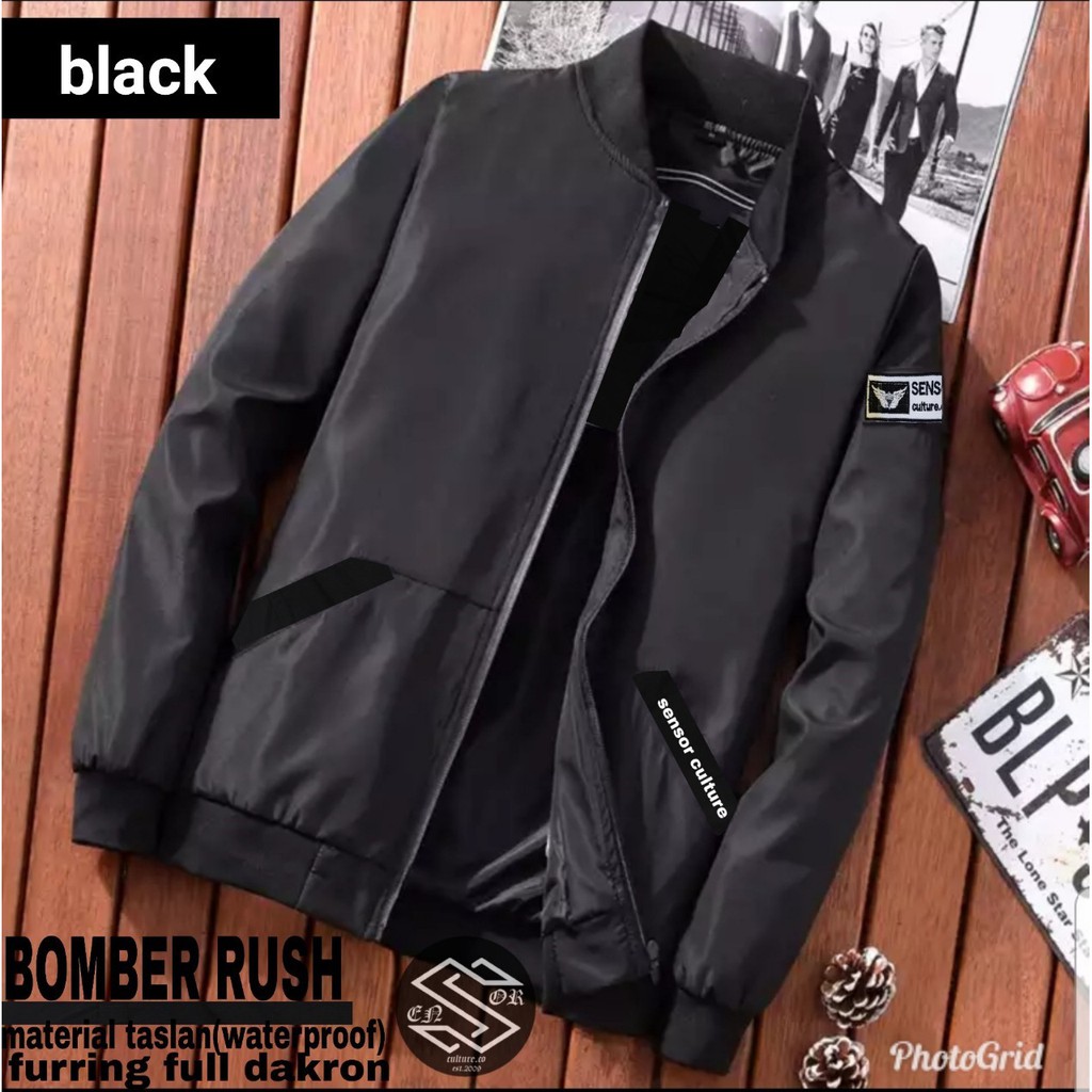 (BAYAR DI TEMPAT/COD) JAKET BOMBER HOODIE RUSH / JAKET BOMBER POLOS RUSH