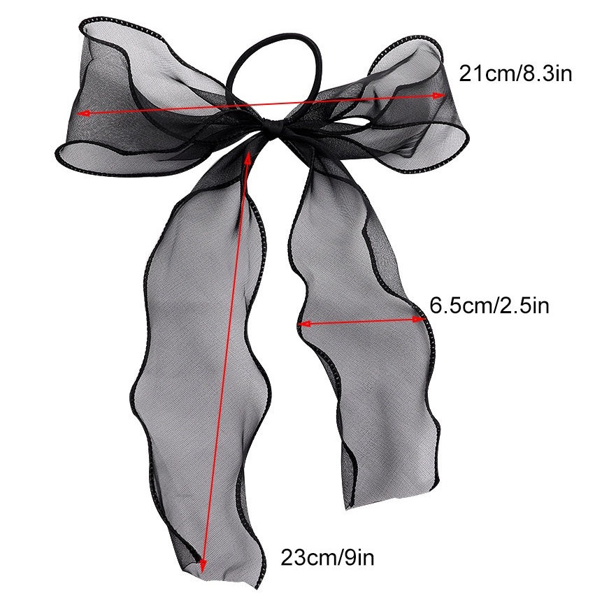 AC056 Ikat Rambut Satin Model Pita Ribbon Korea Karet Rambut Bening Panjang