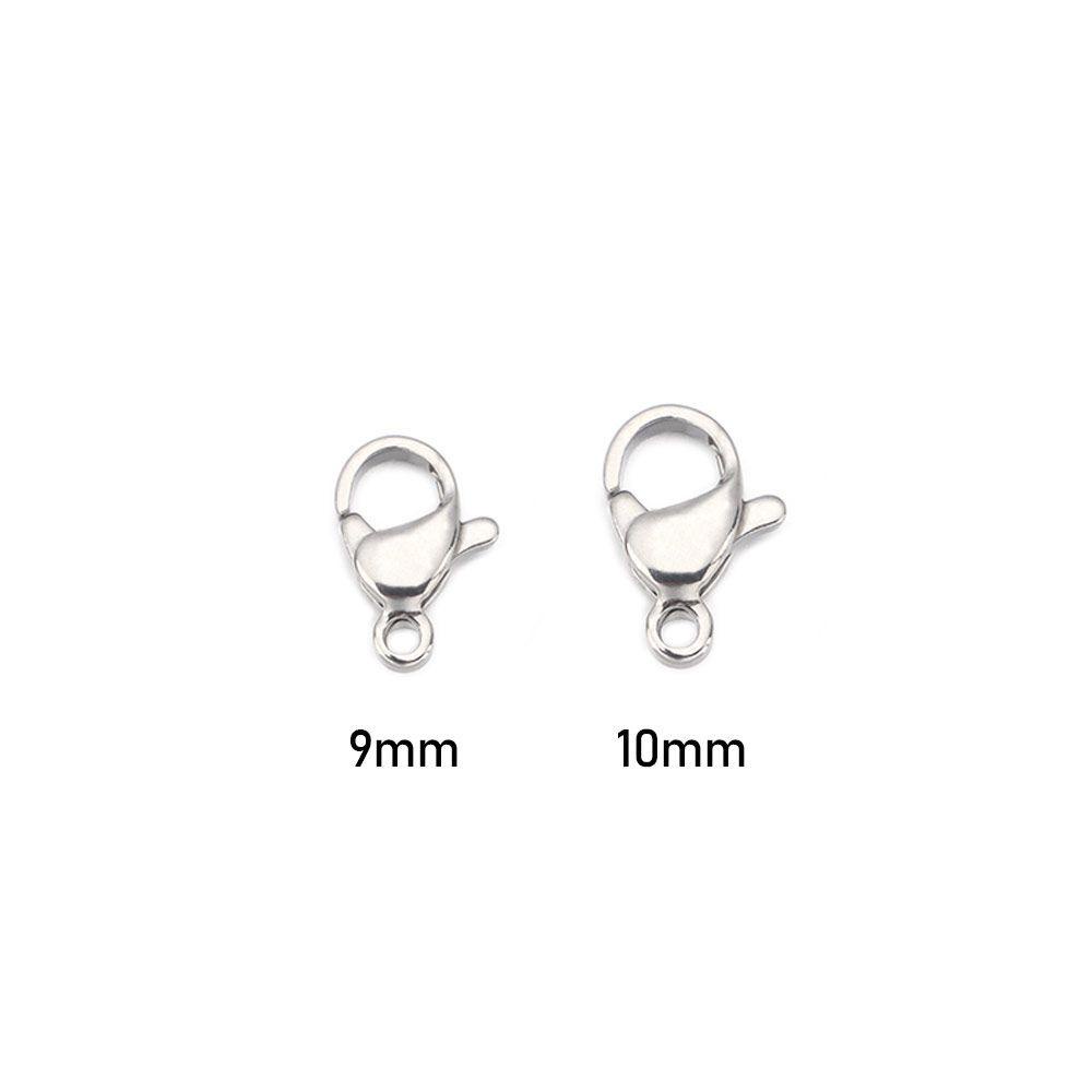 Lily 100pcs/bag Lobster Clasps Hooks Sliver Finding Accessories 304stainless Steel Gantungan Kunci Key Ring Membuat Perhiasan