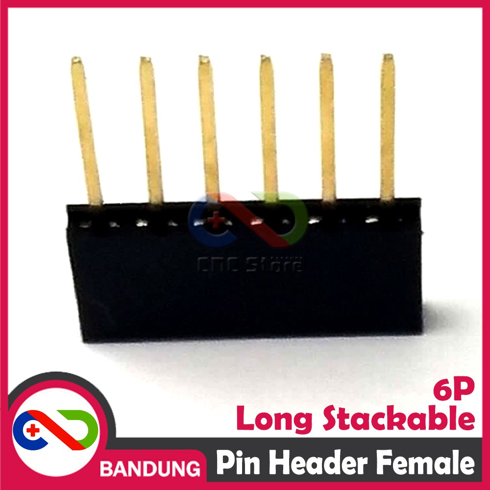 PIN HEADER FEMALE 6 6P 10MM LONG STACKABLE FOR ARDUINO UNO MEGA