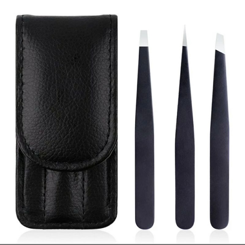 Set 3pcs Pinset Stainless / Tweezer Set Penjepit Serbaguna alat jepit penjepit